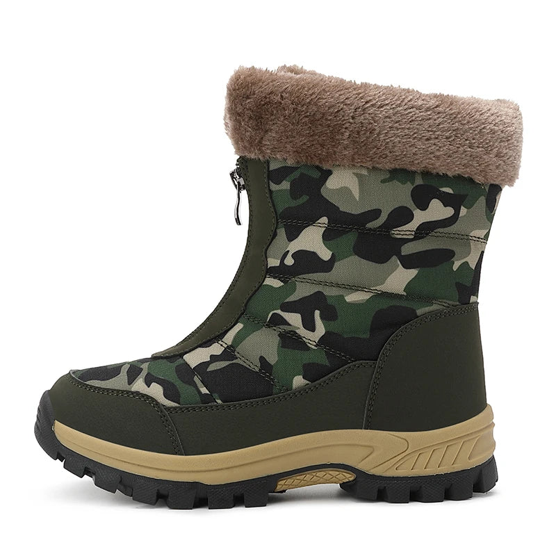 Bottes de Neige Femme Fourrées Chaudes Antidérapantes
