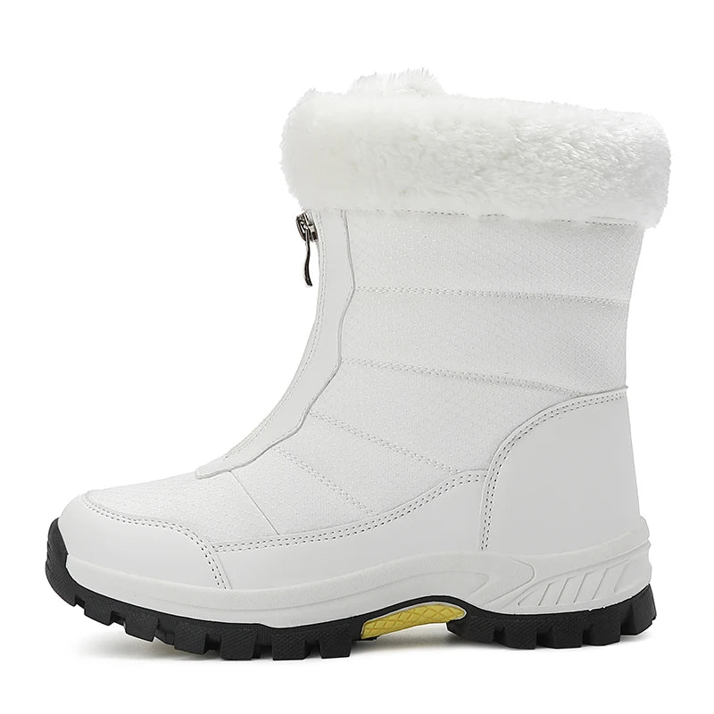 Bottes de Neige Femme Fourrées Chaudes Antidérapantes