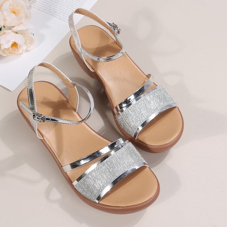 Sandales à talon bloc femme – sandales dorées à brides cheville pour soirée