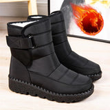 Bottes Hiver Femme à Scratch Fourrées Imperméables