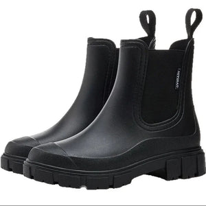 Bottes de Pluie Femme Imperméables Mi-Mollet à Semelle Antidérapante