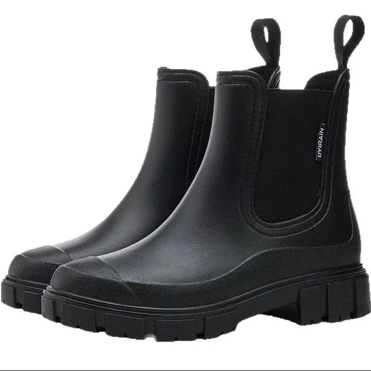 Bottes de Pluie Femme Imperméables Mi-Mollet à Semelle Antidérapante