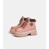 Bottes Femme en Cuir Mi-Mollet à Semelle Épaisse