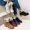 Bottines Hiver Femme Fourrées – Bottes Confortables à Revers Peluche