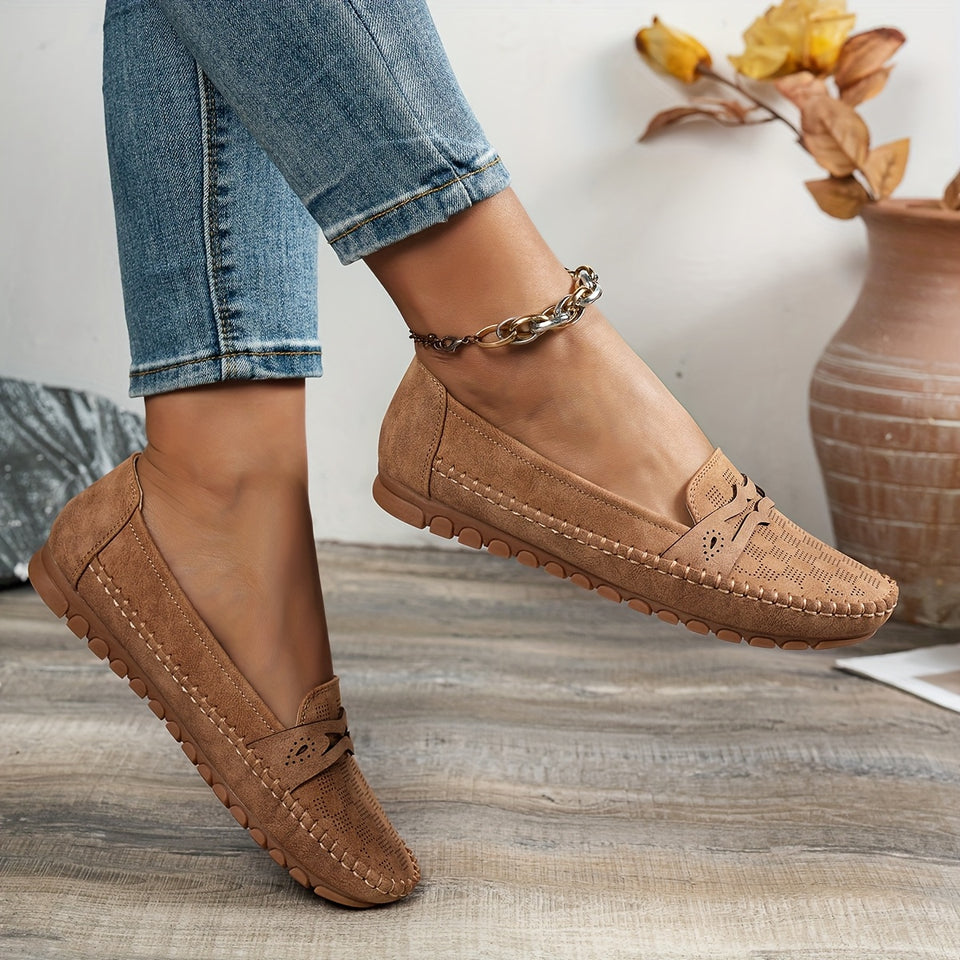Mocassins Souples et Respirants à Bout Rond, Confort Quotidien Décontracté & Bureau