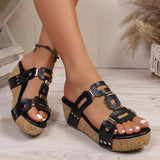 OLYMPIA – Sandales Compensées Liège & Brides Sculptées, Collection Été 2026